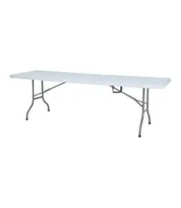 Table Pliante Rectangulaire 244X76X74 Cm Blanc Cassé
