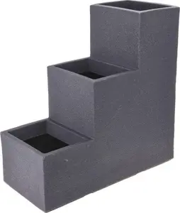 Pot De Fleurs À Cubes En Plastique Durable Effet Pierre Resistant Aux Uv