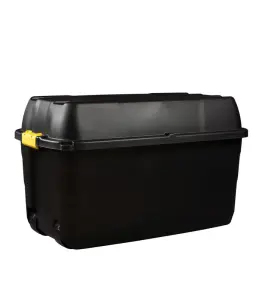 Boîte de rangement sur roulettes en plastique 175 L noir
