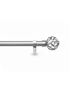 Kit tringle à rideaux extensible 210‑380 cm ⌀ 28 cm embout florence argent