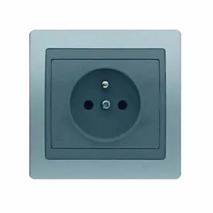 Prise 2P+T Gris Argent Jade+Plaque