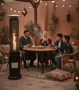 Chauffage à gaz d’extérieur totem 15000 W noir mat