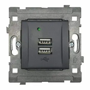 Mecanisme Chargeur Usb Double Anthracite Alyans +Support