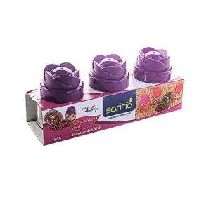 Set De 3 Pots À Epices Avec Couvercle Couleur Violet 0,21 Litre