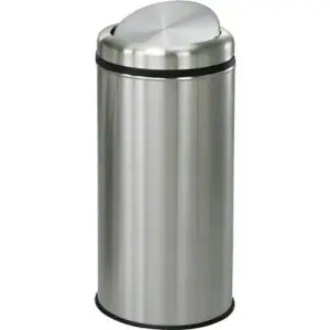 Poubelle À Couvercle Basculant En Acier Inoxydable 11 Litres Diamètre 20,50Cm Hauteur 37,3 Cm