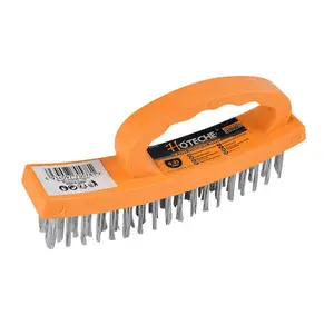 Brosse métallique 4×18 cm poignée de plastique