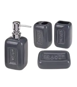 Accessoires Salle De Bain En Céramique – Set De 4 Pièces