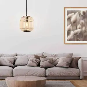 Suspension Bois, Nature H1100 L300 3X40W
