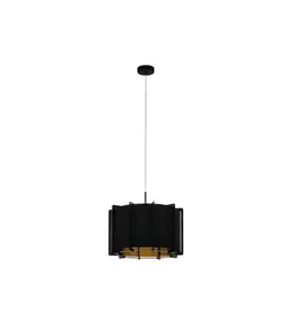 Suspension Noir 1X40W Pineta