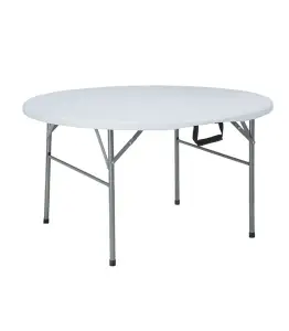 Table Pliante Rond 110 H 74Cm Blanc Casse