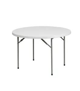 Table Pliante Ronde 120X74Cm Blanc Cassé