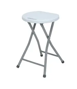 Tabouret Haut Pliant 31X70Cm Blanc Cassé