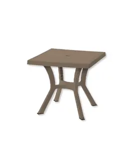 Table Figaro Elite Carree 80X80Cm Pieds Tulipe Taupe