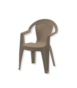 Chaise Sofia Monobloc Mi-Haut Dossier 55X 53 X80 Cm Taupe