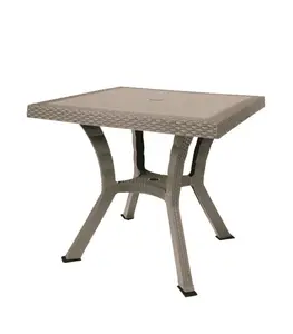 Table de jardin carré Elite PVC 79X79X72 cm taupe