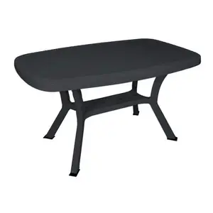 Table de jardin en résine tulipe ovale anthracite 136×82 cm