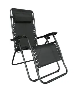 Fauteuil De Jardin Pliant Noir 66 X 160 X 110 Cm