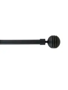 Kit Tringle À Rideaux Extensible 120–210 Cm Ø19 Mm Embout Zenitude Noir Mat
