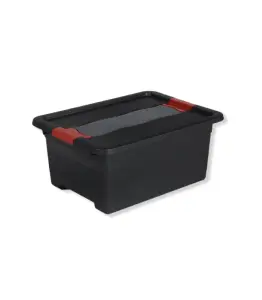 Boîte de rangement avec couvercle noir 39,5×29,5×17,5cm 12 L