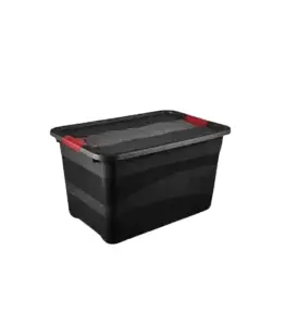 Boîte de rangement avec couvercle noir 39,5×59,5x34cm 52 L