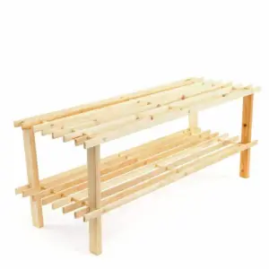 Porte Chaussures En Bois De 2 Niveauxdimensions: 77X26X30 Cm