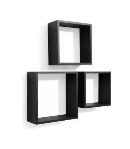 Set De 3 Cubes Murales Décoratifs Noir