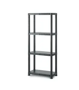 Étagère de rangement en plastique 4 niveaux 100Kg 30X60X143cm anthracite