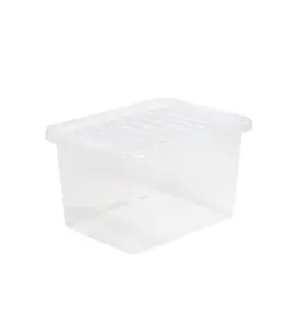 Boîte De Rangement Empilable En Plastique Transparent 25L