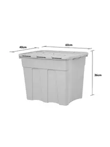 Boîte De Rangement En Plastique Recyclé Gris Doux 80 L