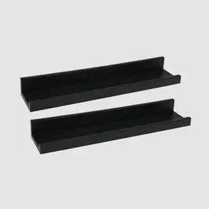 Etageres Murales Noir 2Pcs 2Ass