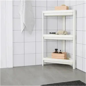 Étagère Angle À 3 Niveaux Blanc