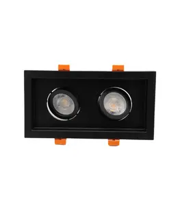 Spot retrait carré noir 2xGU5,3