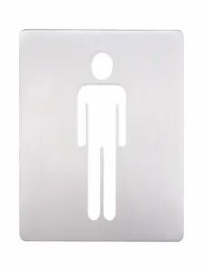Plaque Signalétique Hommes En Inox 150X150 Mm