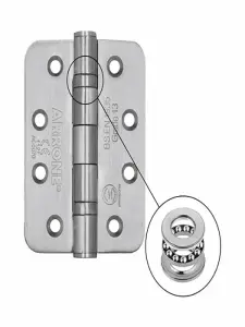 Paumelle 100Mm Ronde Pour Porte Coupe-Feu Inox À Rouleaux