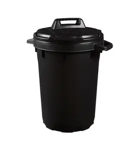 Poubelle En Polypropylene 90L Noir
