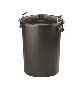 Poubelle Avec Leviers Metal 80L Noir