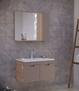 Meuble Salle De Bain Vega 80 Cm Taupe Mat