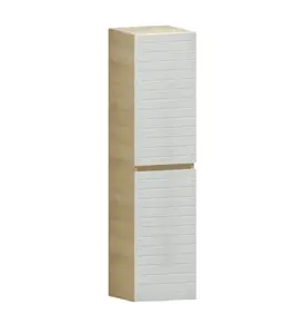 Armoire haute salle de bains 35 cm blanc mat vega