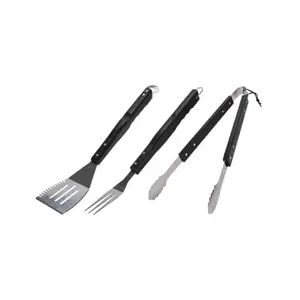 Outils Pour Barbecue Jeu De 3Pieces Noir