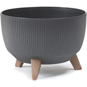 Pot De Fleur Sur Pied Roma Ecologique Recycle Diametre 40Cm Jumper Couleur Gris