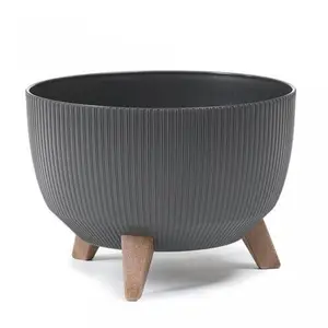 Pot De Fleur Sur Pied Roma Ecologique Jumper Diametre 47Cm Couleur Gris