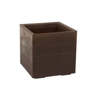Parterre De Fleurs Karo Ecologique Dimensions 40*40Cm En Plastique Couleur Bois Fonce