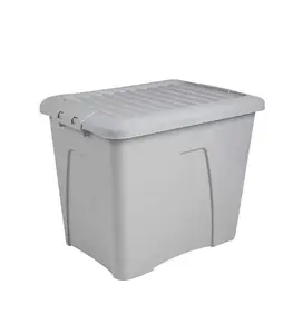 Boîte De Rangement Avec Couvercle 75L Gris Doux