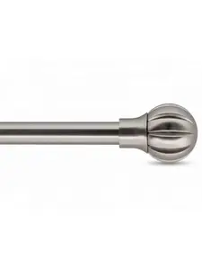 Kit tringle à rideaux extensible 210‑380 cm ø19 mm embout zenitude argent