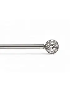 Kit tringle à rideaux extensible 120‑210 cm ø19 mm embout retro argent