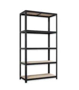 Étagère de rangement acier galvanisé 5 niveaux MDF 175 kg par tablette 176x90x45cm