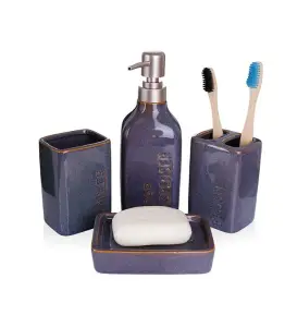 Accessoires Salle De Bain – Set De 4 Pièces
