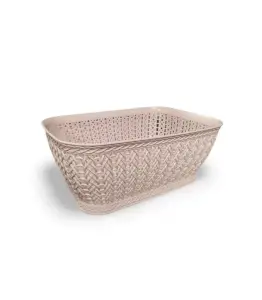 Panier tresse rectangulaire en plastique