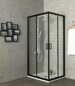 Cabine De Douche Carré 5Mm 80 X 80 X 190 Cm Noir