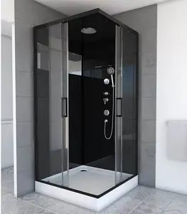 Cabine De Douche Carré 5Mm Dapne 90 X 90 X 190 Cm Noir